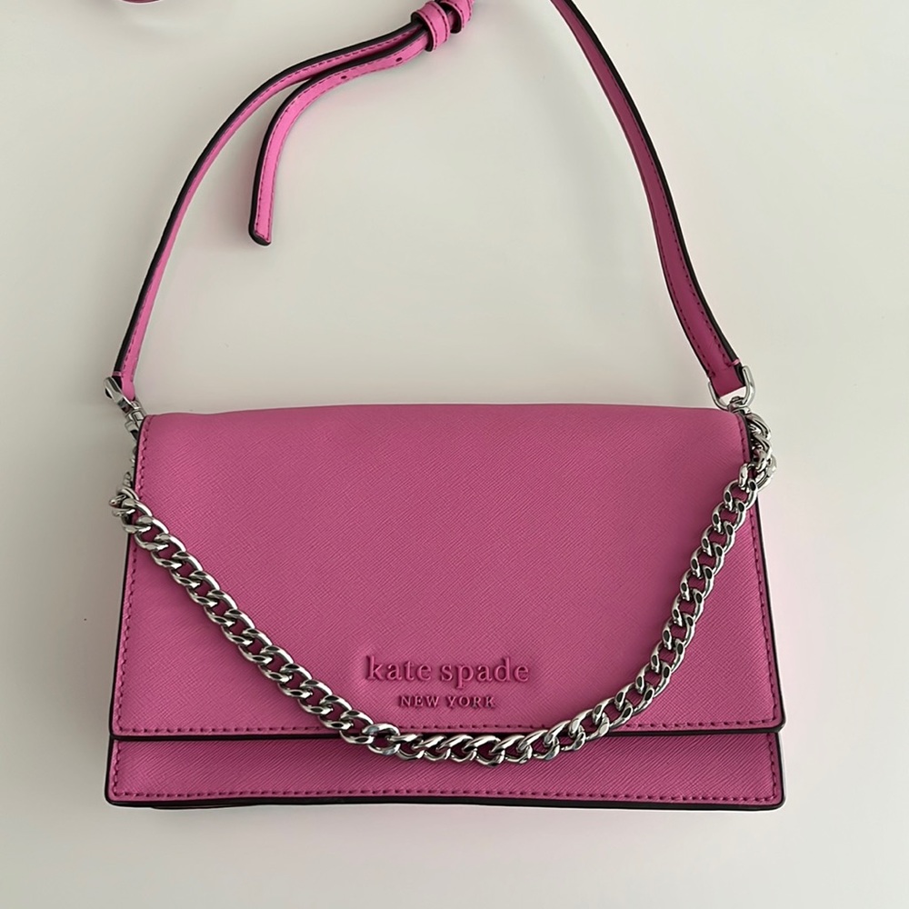 Kate Spade Pink Leather Convertible Crossbody Bag